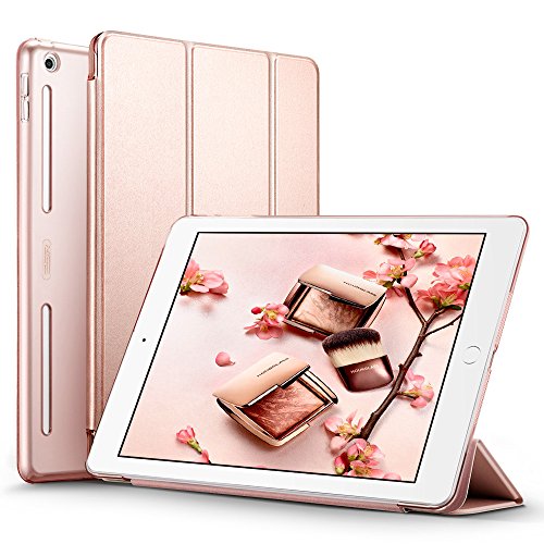 ESR Funda para Nuevo iPad 2017/2018 con Auto-Desbloquear y [Protección a Bordes Mejorada] [Fácil de Montar] Samrt Cover para Apple New iPad 9.7” 2017/2018 -Oro Rosa