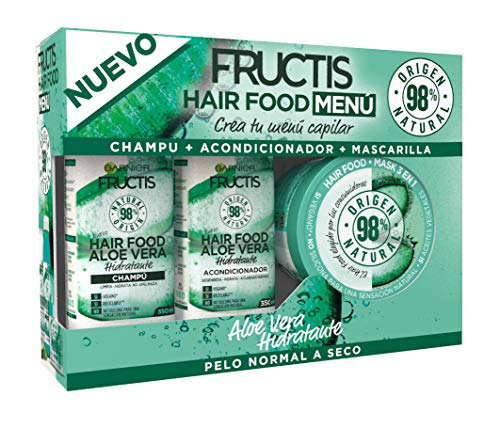 Garnier Fructis XES04516 Cofre Hair Food Aloe Vera Hidratante para Pelo Normal a Seco - Crea Tu Menú Capilar Compuesto por Champú, Acondicionador y Mascarilla Garnier Fructis XES04516 Cofre Hair Food Aloe Vera Hidratante para Pelo Normal a Seco - Crea Tu Menú Capilar Compuesto por Champú, Acondicionador y Mascarilla