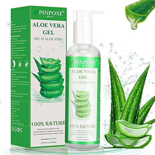 Gel de Aloe Vera, 100% Orgánico Aloe Vera Gel de Crema Hidratante con Ácido Hialurónico y Vitamina C, Para Pieles Secas y Quemadas Por el Sol, Gel Hidratante Antiinflamatorio Anti-Edad, 250 ml Gel de Aloe Vera, 100% Orgánico Aloe Vera Gel de Crema Hidratante con Ácido Hialurónico y Vitamina C, Para Pieles Secas y Quemadas Por el Sol, Gel Hidratante Antiinflamatorio Anti-Edad, 250 ml