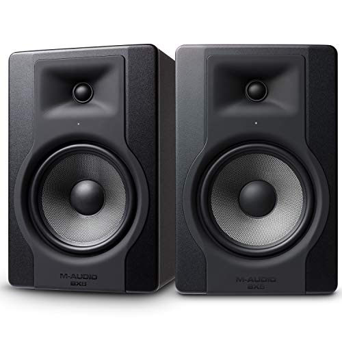 M-Audio BX8 D3 Pair – Par de Monitores / Altavoces activos de estudio bidireccionales, 150 W con woofer de 8” para producción musical y mezcla de música, con función Acoustic Space Control incorporado