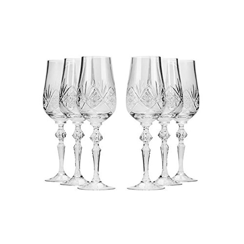Set de 6 neman cristales, 7-Oz hecho a mano Vintage ruso antiguo cristal copas de champán, copas de cristal Set de 6 neman cristales, 7-Oz hecho a mano Vintage ruso antiguo cristal copas de champán, copas de cristal