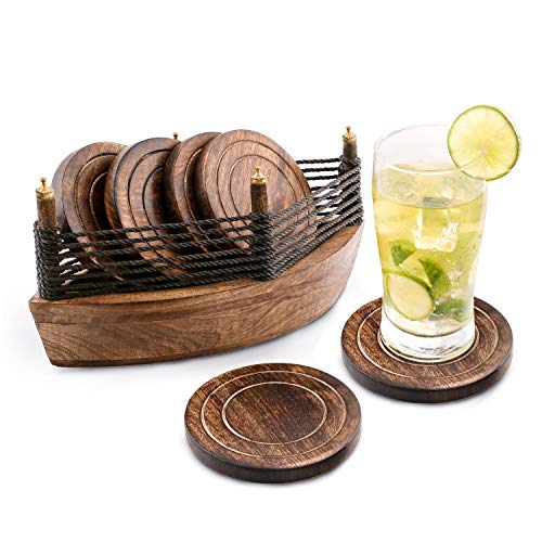 Set de 6 posavasos para bebidas contenidos en un bote de madera, ecológicos, absorbentes y de aspecto antiguo hechos a mano. Divit Posavasos. Set de 6 posavasos para bebidas contenidos en un bote de madera, ecológicos, absorbentes y de aspecto antiguo hechos a mano. Divit Posavasos.