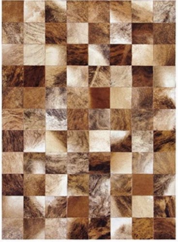 Vip Leather Nueva Alfombra de Piel de Vaca Patchwork. Diseno Exclusivo. Codigo Ar160 (120 cm x 180 cm)