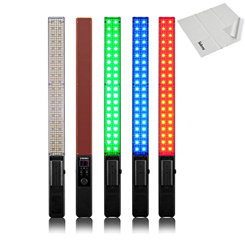 Yongnuo YN360 Pro LED Luz de Vídeo Iluminación con 3200 5500K RGB a Todo Color Temperatura Ajustable ICE Stick para DSLR Cámara DV Videocámara con Selens Paño de Limpieza