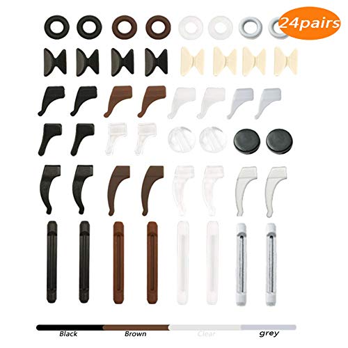 24 pares de retenedores de gafas, multicolor, antideslizantes de silicona, para gafas, orejas, gafas, lentes, patillas de gafas, almohadillas de silicona para la nariz 24 pares de retenedores de gafas, multicolor, antideslizantes de silicona, para gafas, orejas, gafas, lentes, patillas de gafas, almohadillas de silicona para la nariz