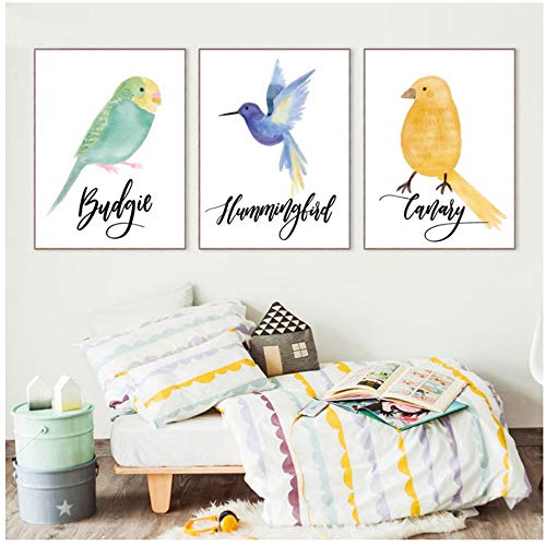 Arte moderno Acuarela Pájaros Spray Poster Lámina Canaria Imágenes de pared Colibrí Lienzo Pintura Decoración para el hogar-40x60cm Sin marco Arte moderno Acuarela Pájaros Spray Poster Lámina Canaria Imágenes de pared Colibrí Lienzo Pintura Decoración para el hogar-40x60cm Sin marco