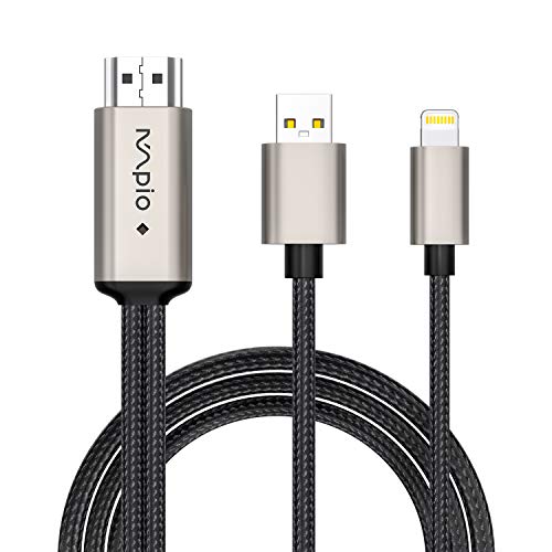 Cable HDMI para iPhone iPad - MPIO 1080P AV Digital HDTV Adaptador, HDMI de iPhone a TV para iPhone XR, X, 8, 7, 6, iPad Air, Mini, Pro, iPod Touch Compatible con iOS 9 a 12 Cable HDMI para iPhone iPad - MPIO 1080P AV Digital HDTV Adaptador, HDMI de iPhone a TV para iPhone XR, X, 8, 7, 6, iPad Air, Mini, Pro, iPod Touch Compatible con iOS 9 a 12