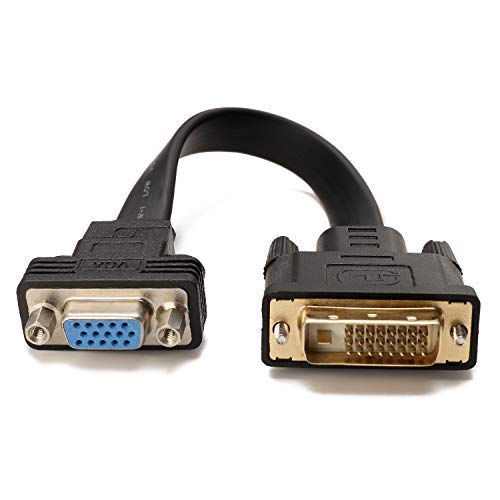 CableDeconn Activo DVI-D Dual Link 24 + 1 Macho a VGA Macho de vídeo con Soporte de Cable Adaptador convertidor