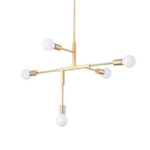 CattleBie 5 Luz posmoderna nórdicos geométrica Línea de araña Personalidad Restaurante apartamento de un Dormitorio Luces Simple Creativo diseñador de la lámpara (Color : Multi-Colored)