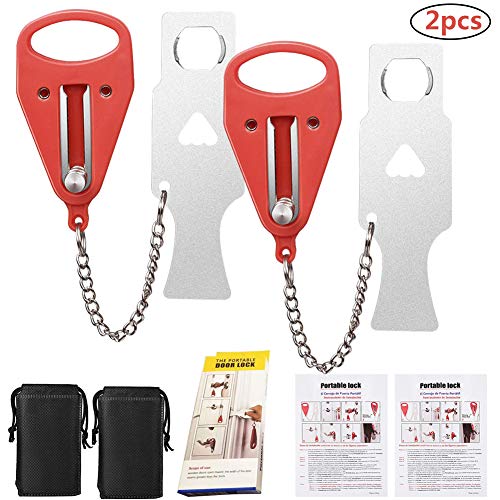 Cerradura de Puerta portátil, BETOY 2 pcs Cerradura de viaje Bloqueo Cerradura de viaje Bloqueo de Seguridad superfuerte Temporal para seguridad Hogar Apartamento Hotel Motel Cerradura de Puerta portátil, BETOY 2 pcs Cerradura de viaje Bloqueo Cerradura de viaje Bloqueo de Seguridad superfuerte Temporal para seguridad Hogar Apartamento Hotel Motel