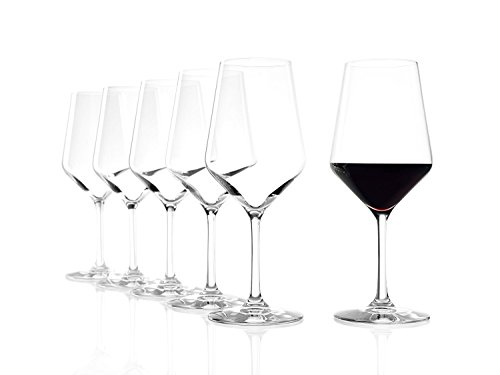 Copas para vino tinto Revolution de Stölzle Lausitz, de 490 ml, juego de 6, copas para vino de diseño específico, diseño de copa para vino tinto concebido pensando en una amplia diversidad de variedades de uva