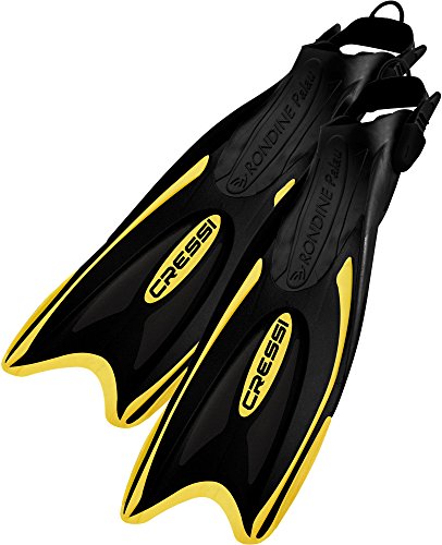 Cressi Palau Aleta Regulable específica para su Uso con el pie Descalzo o con Escarpines sin Suela, Unisex, Negro/Amarillo, M/L (41/44) Cressi Palau Aleta Regulable específica para su Uso con el pie Descalzo o con Escarpines sin Suela, Unisex, Negro/Amarillo, M/L (41/44)