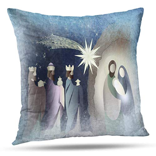 Cushion Cover Jesús Navidad Natividad Escena Religiosa con La Familia María Y El Bebé Jesús Apartamento Acogedor Y Duradero Patrón Decorativo Sofá De Doble Cara 45X45Cm Funda De A Cushion Cover Jesús Navidad Natividad Escena Religiosa con La Familia María Y El Bebé Jesús Apartamento Acogedor Y Duradero Patrón Decorativo Sofá De Doble Cara 45X45Cm Funda De A