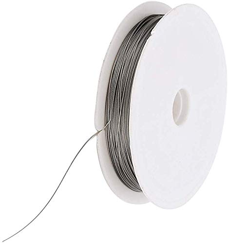 EPRHAY - 1 Rollo de Hilo de Acero Inoxidable Suave y Flexible para bisutería, Pulseras y Manualidades (Plata, 80 Metros, 0,38 mm) EPRHAY - 1 Rollo de Hilo de Acero Inoxidable Suave y Flexible para bisutería, Pulseras y Manualidades (Plata, 80 Metros, 0,38 mm)