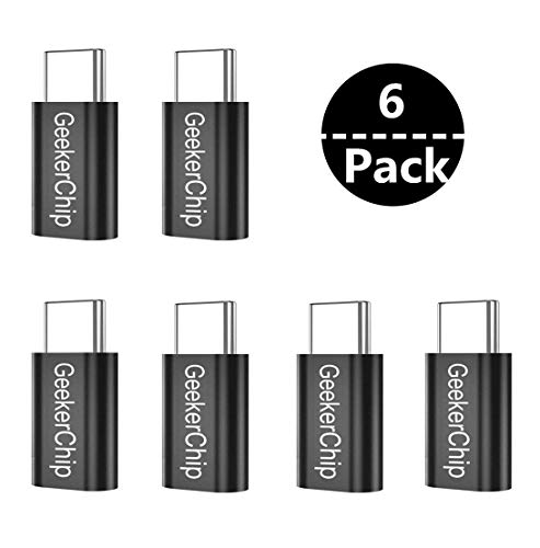 GeekerChip Adaptador USB C a Micro USB,USB a Type C Conector para Galaxy S10+/ S9,Mate 20/30/30Pro, P20/30,Honor 10/20, Xiaomi 9/9Pro,Redmi Note 7/8[6 Pack]