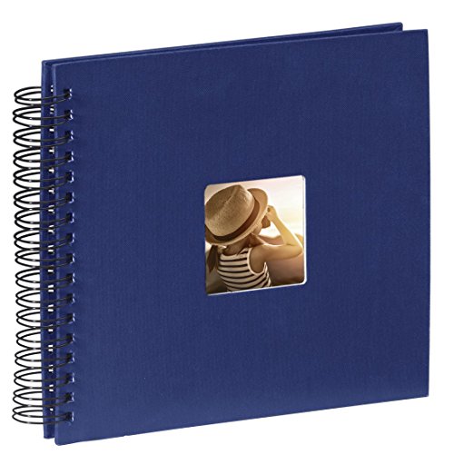 Hama Fine Art - Álbum de fotos, 50 páginas negras (25 hojas), álbum con espiral, 28 x 24 cm, con compartimento para insertar foto, azul Hama Fine Art - Álbum de fotos, 50 páginas negras (25 hojas), álbum con espiral, 28 x 24 cm, con compartimento para insertar foto, azul