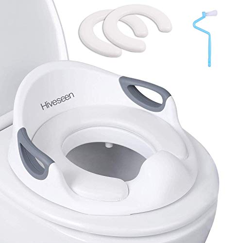 Hiveseen Asiento Inodoro para Niños, Reductor de WC para Bebé, Tapa WC con reposabrazos, Ayuda para aprender a ir al baño (Regalo: 1 x cepillo + 2 x cojín desmontable) Hiveseen Asiento Inodoro para Niños, Reductor de WC para Bebé, Tapa WC con reposabrazos, Ayuda para aprender a ir al baño (Regalo: 1 x cepillo + 2 x cojín desmontable)