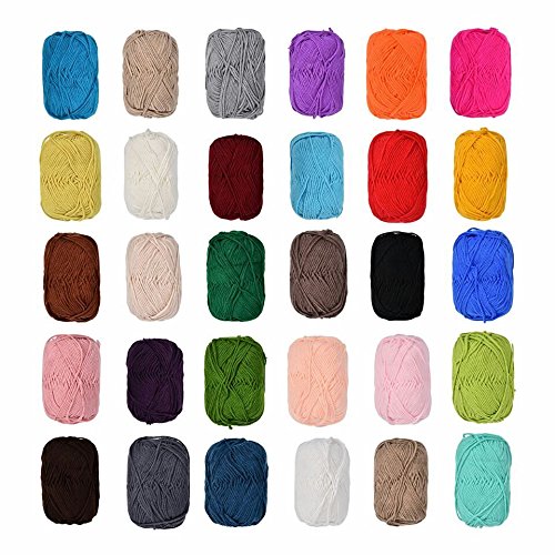Juego de 12 ovillos de lana de 50 g, 100 % algodón, color negro, azul, gris, rojo, verde, beis, marrón, etc., no se pueden elegir los colores