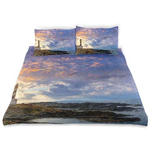 LISUMAL Ropa de Cama - Juego de Funda nórdica Terciopelo de Cristal Impreso en 3D Satinado Completo,beidan Cap De Favaritx Sunset Lighthouse Cape en Mahón en Las Islas Baleares de España Costa LISUMAL Ropa de Cama - Juego de Funda nórdica Terciopelo de Cristal Impreso en 3D Satinado Completo,beidan Cap De Favaritx Sunset Lighthouse Cape en Mahón en Las Islas Baleares de España Costa