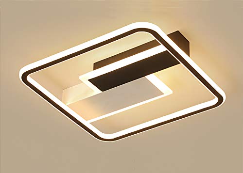Luces de techo LED Lámpara de Sala de Dormitorio Lámpara de techo Moderna Regulable para Restaurante Decoración de Creativo Luz de techo, Plaza Marco de Aluminio Acrílico Cortinas Diseño ∅50cm 80W Luces de techo LED Lámpara de Sala de Dormitorio Lámpara de techo Moderna Regulable para Restaurante Decoración de Creativo Luz de techo, Plaza Marco de Aluminio Acrílico Cortinas Diseño ∅50cm 80W