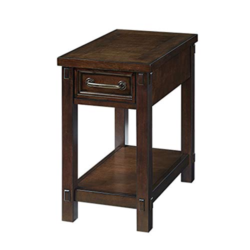 Mesa Mesa de Esquina de Madera Maciza, cajón de Almacenamiento Mesa de Centro con Doble Estante, Realice el diseño Antiguo, Adecuado para Apartamentos pequeños Sala de Estar Lado del sofá Mesa Mesa de Esquina de Madera Maciza, cajón de Almacenamiento Mesa de Centro con Doble Estante, Realice el diseño Antiguo, Adecuado para Apartamentos pequeños Sala de Estar Lado del sofá