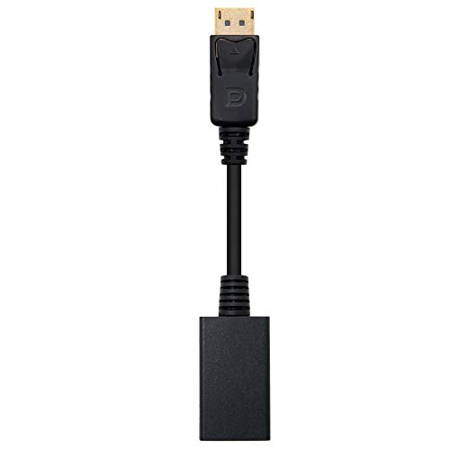 NanoCable 10.16.0502 - Conversor DisplayPort a HDMI, DP/M-HDMI A/H, macho-hembra, negro, 15cm