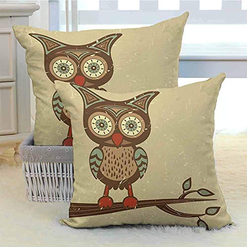 Pillowcase Búho Gran Búho Lindo Sentado En La Rama Vista Animal Humor Pastel Retro Gráfico Festivo Marrón Crema Rojo Teal Conjunto De Apartamentos De Dos Dormitorios De Boda 45X45C Pillowcase Búho Gran Búho Lindo Sentado En La Rama Vista Animal Humor Pastel Retro Gráfico Festivo Marrón Crema Rojo Teal Conjunto De Apartamentos De Dos Dormitorios De Boda 45X45C