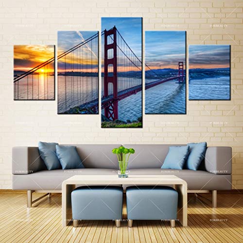 Sin Marco-Pintura de la Lona Arte de la Pared Puente Golden Gate California Antena Spray Tinta Impermeable Decoración del hogar Sin Marco-Pintura de la Lona Arte de la Pared Puente Golden Gate California Antena Spray Tinta Impermeable Decoración del hogar