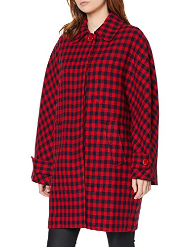 United Colors of Benetton Iconic 3 Woman Abrigo, Multicolor (Rossol/Negro Check 901), 38 (Talla del Fabricante: 42) para Mujer United Colors of Benetton Iconic 3 Woman Abrigo, Multicolor (Rossol/Negro Check 901), 38 (Talla del Fabricante: 42) para Mujer