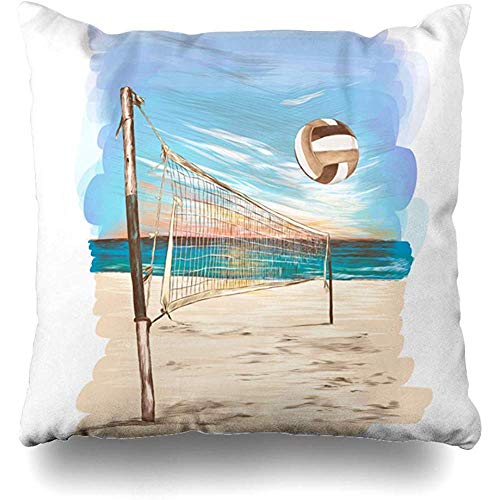 vjgdlz Funda De Almohada Bar Azul Arena Voleibol De Playa Bosquejo Gráficos Naturaleza Deportes Recreación Bola De Agua Voleibol Costa Habitación para Niños Apartamento De Dos Lados con vjgdlz Funda De Almohada Bar Azul Arena Voleibol De Playa Bosquejo Gráficos Naturaleza Deportes Recreación Bola De Agua Voleibol Costa Habitación para Niños Apartamento De Dos Lados con