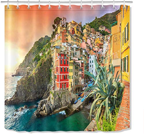 vrupi Mountain City Ducha Habitación con Vista al mar Decoración del apartamento Decoración del Dormitorio 71x71inch Lavado Tela Impermeable Incluye Doce Ganchos de plástico vrupi Mountain City Ducha Habitación con Vista al mar Decoración del apartamento Decoración del Dormitorio 71x71inch Lavado Tela Impermeable Incluye Doce Ganchos de plástico
