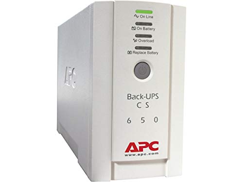 APC by Schneider Electric BK650EI Back UPS CS - Sistema de Alimentación Ininterrumpida SAI 650 VA, 400 Watt (4 Salidas IEC), Color Beige