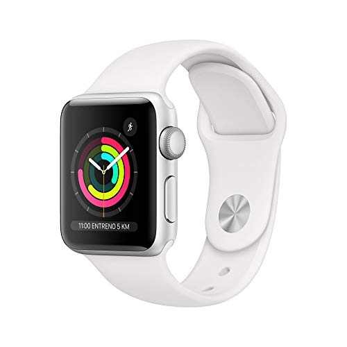 Apple Watch Series 3 (GPS) con caja de 38 mm de aluminio en plata y correa deportiva, Blanca Apple Watch Series 3 (GPS) con caja de 38 mm de aluminio en plata y correa deportiva, Blanca