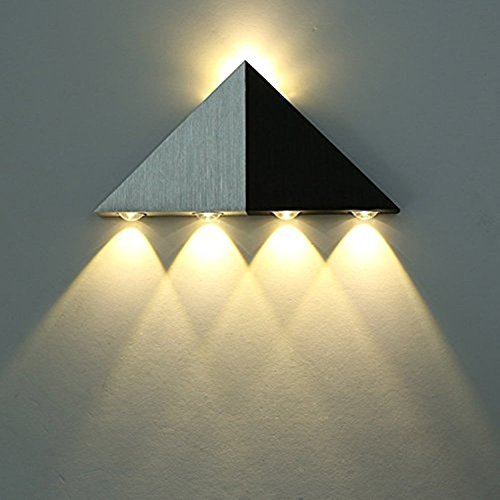 Asvert Apliques de Pared Escaleras Lámpara de Pared LED triángulo de aluminio arriba y abajo para Dormitorio, Pasillo, Sala de Estar, KTV (blanco cálido) Asvert Apliques de Pared Escaleras Lámpara de Pared LED triángulo de aluminio arriba y abajo para Dormitorio, Pasillo, Sala de Estar, KTV (blanco cálido)