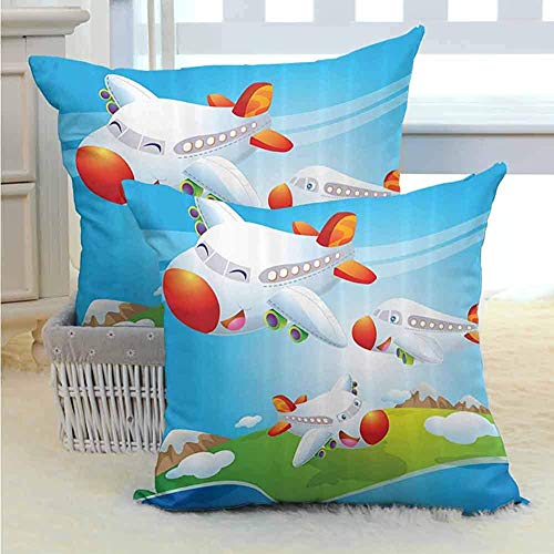 Cushion Cover Colección De Aviones O Estuche De Boda con Cremallera 45X45Cm Conjunto De Apartamentos De Dos Dormitorios Residenciales con Estilo Moderno