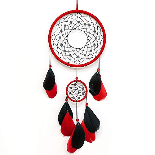 Dreamcatchers Atrapasueños Grande Pared,Vintage Moda Creativa Artesanal Rojo Indio Y Negro Anillo Doble Cubierta De Plumas Bordada Artesanal Alquiler De Casa Habitación Colgante Decoración Habitacione Dreamcatchers Atrapasueños Grande Pared,Vintage Moda Creativa Artesanal Rojo Indio Y Negro Anillo Doble Cubierta De Plumas Bordada Artesanal Alquiler De Casa Habitación Colgante Decoración Habitacione