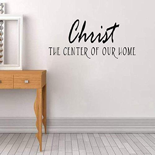 Etiqueta de la pared Cristo El centro de nuestro hogar Etiqueta de la pared cristiana Decoración Palabras Letras 73.8Cm * 33.5Cm