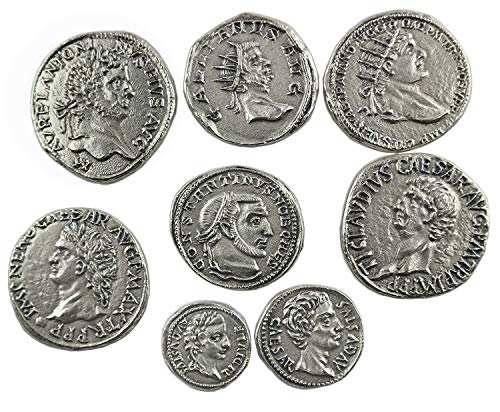 Eurofusioni Monedas Antiguas Romanas chapada Plata - Set 8 Piezas Eurofusioni Monedas Antiguas Romanas chapada Plata - Set 8 Piezas