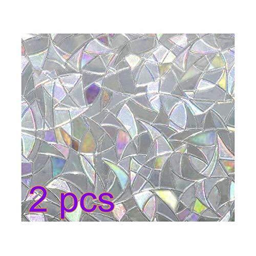 FANMU - Vinilo adhesivo para ventana de privacidad con diseño de arco iris, pegatinas removibles para ventanas, adhesivo estático para apartamento, cuarto de baño, dormitorio, 2 unidades FANMU - Vinilo adhesivo para ventana de privacidad con diseño de arco iris, pegatinas removibles para ventanas, adhesivo estático para apartamento, cuarto de baño, dormitorio, 2 unidades