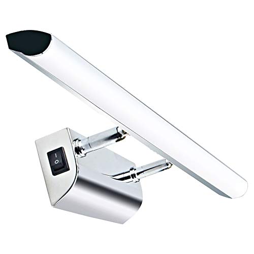 Luxvista 9W 57CM Ángulo Ajustable Aplique Espejo Baño Led Interior con Interruptor con 900Lm Lámpara de Pared Espejo Iluminación para Maquillaje (Blanco Frío 6000K)