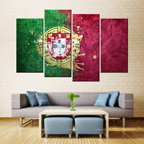 N / A Belleza Lienzo Pintura Arte de la Pared Resumen Portugal Bandera Insignia República Impresión Impermeable Tinta Decoración del hogar