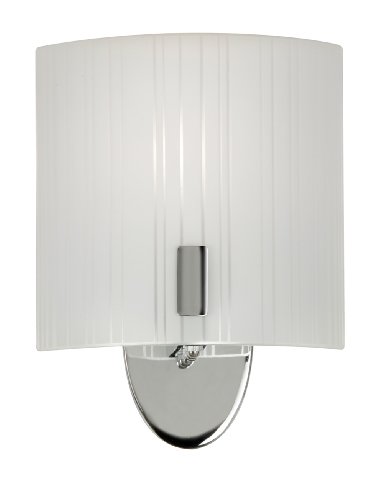 Oaks Lighting 817 CH Zafra - Lámpara de pared con pantalla de cristal curvada, color cromo