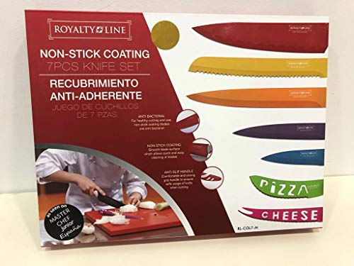Royalty Line Switzerland – Juego de 7 cuchillos en acero inoxidable + 1 pelador de legumbres Royalty Line Switzerland – Juego de 7 cuchillos en acero inoxidable + 1 pelador de legumbres