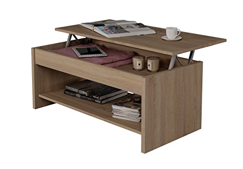 Samblo Argus Mesa de Centro Elevable, Madera y Melamina, Roble, 100 x 50 x 42 cm