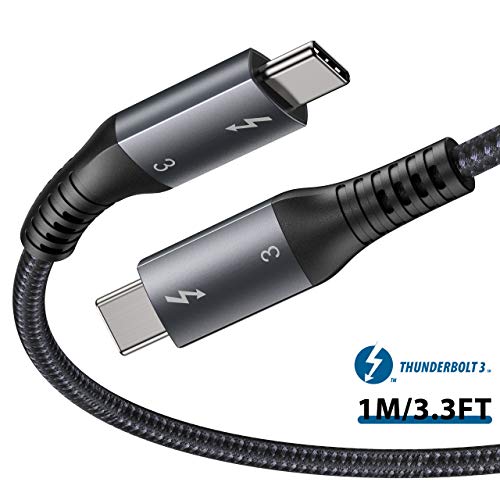 Stouchi Cable Thunderbolt 3 USB-IF Certificado USB 4.0,1M / 3.3Ft Cable Trenzado Cable 100W 20V / 5A, 40Gbps 5K, Compatible para Equipos de periféricos de Acoplamiento/egpu/Thunderbolt 3