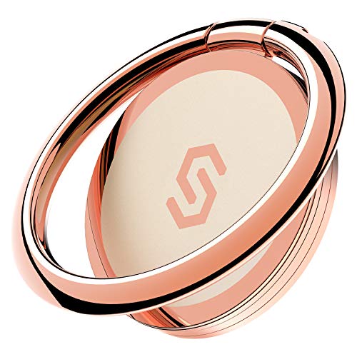 Syncwire Anillo Soporte móvil, Soporte de Coche con rotación 360º Anilla metálica de Ajuste para móviles iPhone 11 Pro XS MAX XR X 8 7 6 Plus, Galaxy S10 S9, Huawei, Xiaomi Mi A3 9 9T y más, Oro Rosa