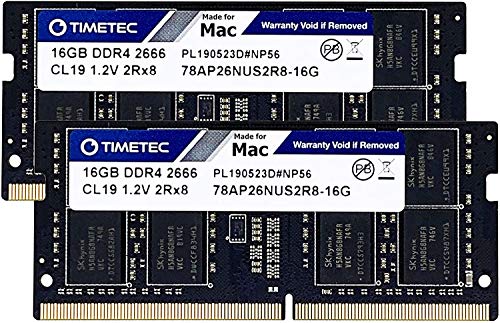 Timetec Hynix IC Compatible with Apple DDR4 2666MHz PC4-21300 SODIMM Memory Upgrade For Mac Mini 8,1 Late 2018 and iMac 19,1 w/Retina 5K 27-Inch Early 2019 (32GB(16GBx2))