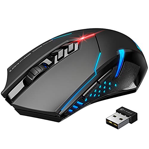 TOPELEK Ratón Gaming Inalámbrico Clic Silencioso 7 Botones USB portátil PC 2.4G óptico inalámbrico 2400 DPI 5 Niveles de ajuste con receptor nano para Windows Mac MacBook Linux-Ultra Ahorro de Energía TOPELEK Ratón Gaming Inalámbrico Clic Silencioso 7 Botones USB portátil PC 2.4G óptico inalámbrico 2400 DPI 5 Niveles de ajuste con receptor nano para Windows Mac MacBook Linux-Ultra Ahorro de Energía