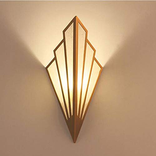 YINGYING Lámpara de Pared LED de Lino en Forma de Ventilador De Estilo Europeo, Lámpara de Pared de Pantalla de Hierro Forjado Antiguo Accesorio Art Deco G9 Aplique de Pared Art Deco For Sala de Estar