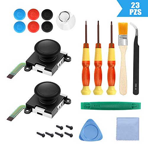 6amLifestyle 2 Recambios de Joystick Analógico 3D para Joycons Nintendo Switch Joysticks Compatibles con JoyCon Derecho e Izquierdo con Herramientas de Reparación Profesional (23 Piezas)